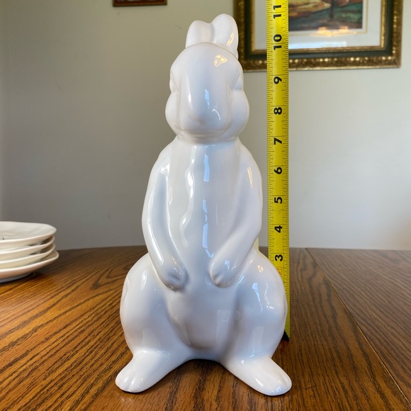 Rae Dunn Easter Bunny Rabbit Magenta Backpack Flower Basket Vase Rabbit HOP 11" - Picture 6 of 6